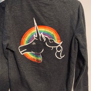 Love Wins Rainbow Unicorn Full Zip Hoodie LGBT—XS